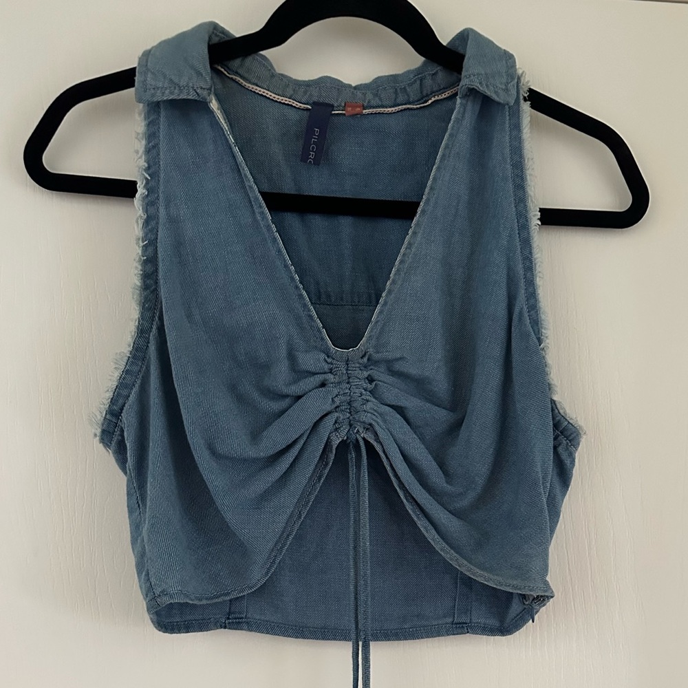 Pilcro Urban Outfitters Denim Crop Top